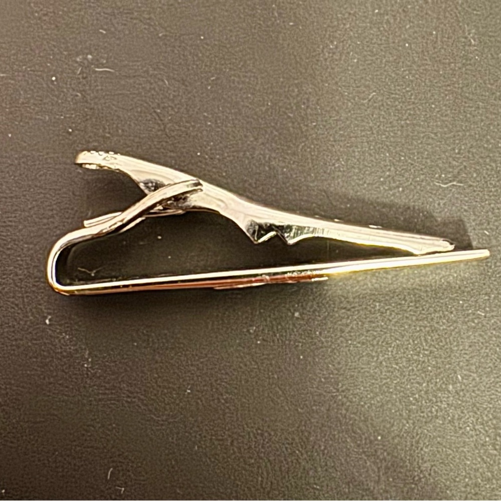 Vintage Swank Silver Tone Tie Clip Bar Men’s Mid-Century Classic Design